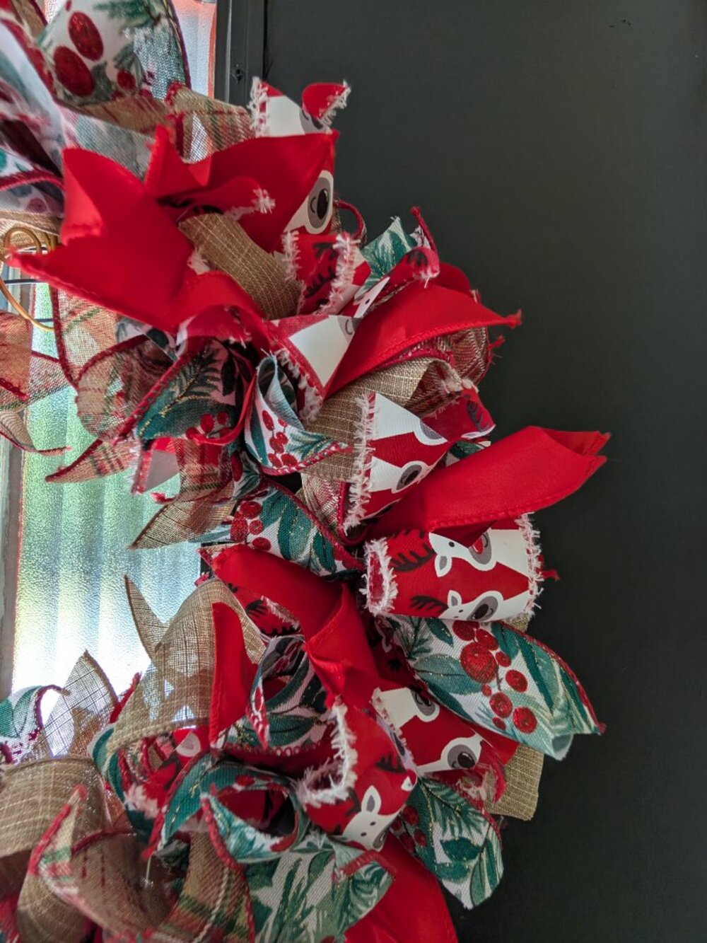 Handmade Ribbon Christmas Wreath - Picture 4 of 7